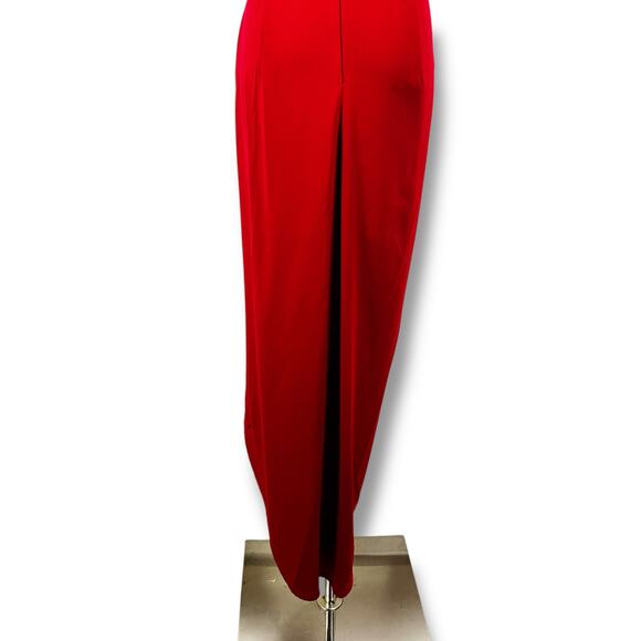 Showpo Red Cross Front Midi Bodycon Formal Dress Side Slit Womens Size 2 - Picture 10 of 10